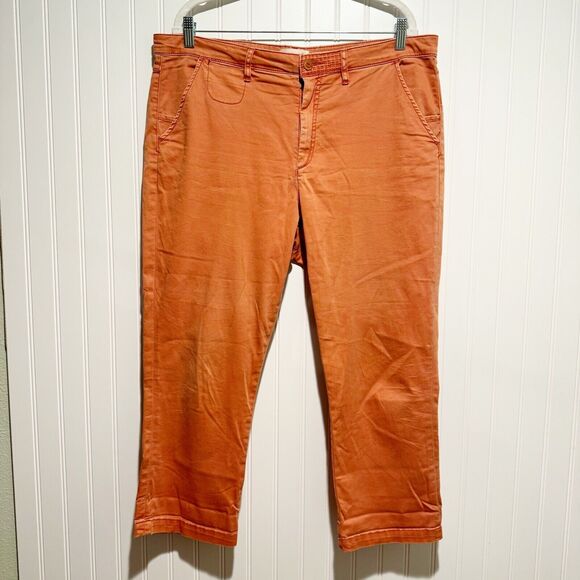 Anthropologie Slim Chino Pants Orange Size 32 - Picture 2 of 7